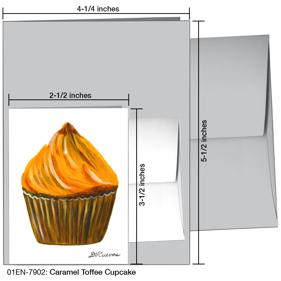 Caramel Toffee Cupcake, Greeting Card (7902)