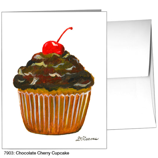 Chocolate Cherry Cupcake, Greeting Card (7903)