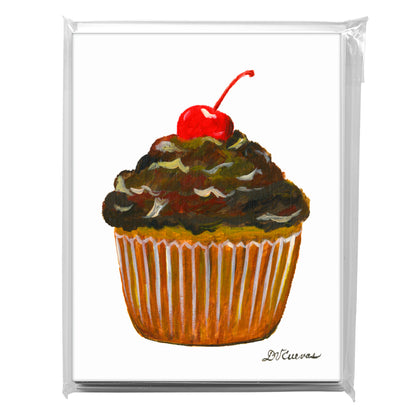 Chocolate Cherry Cupcake, Greeting Card (7903)