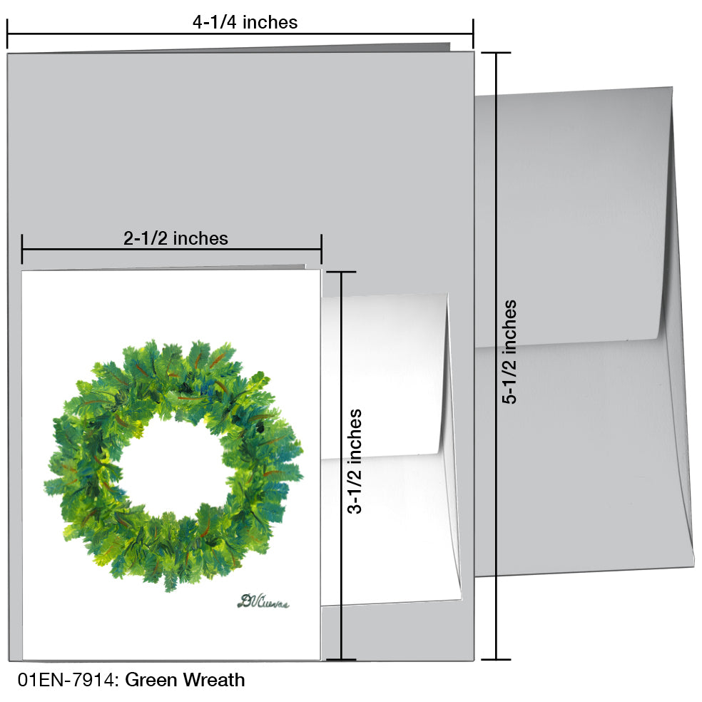 Green Wreath, Greeting Card (7914)