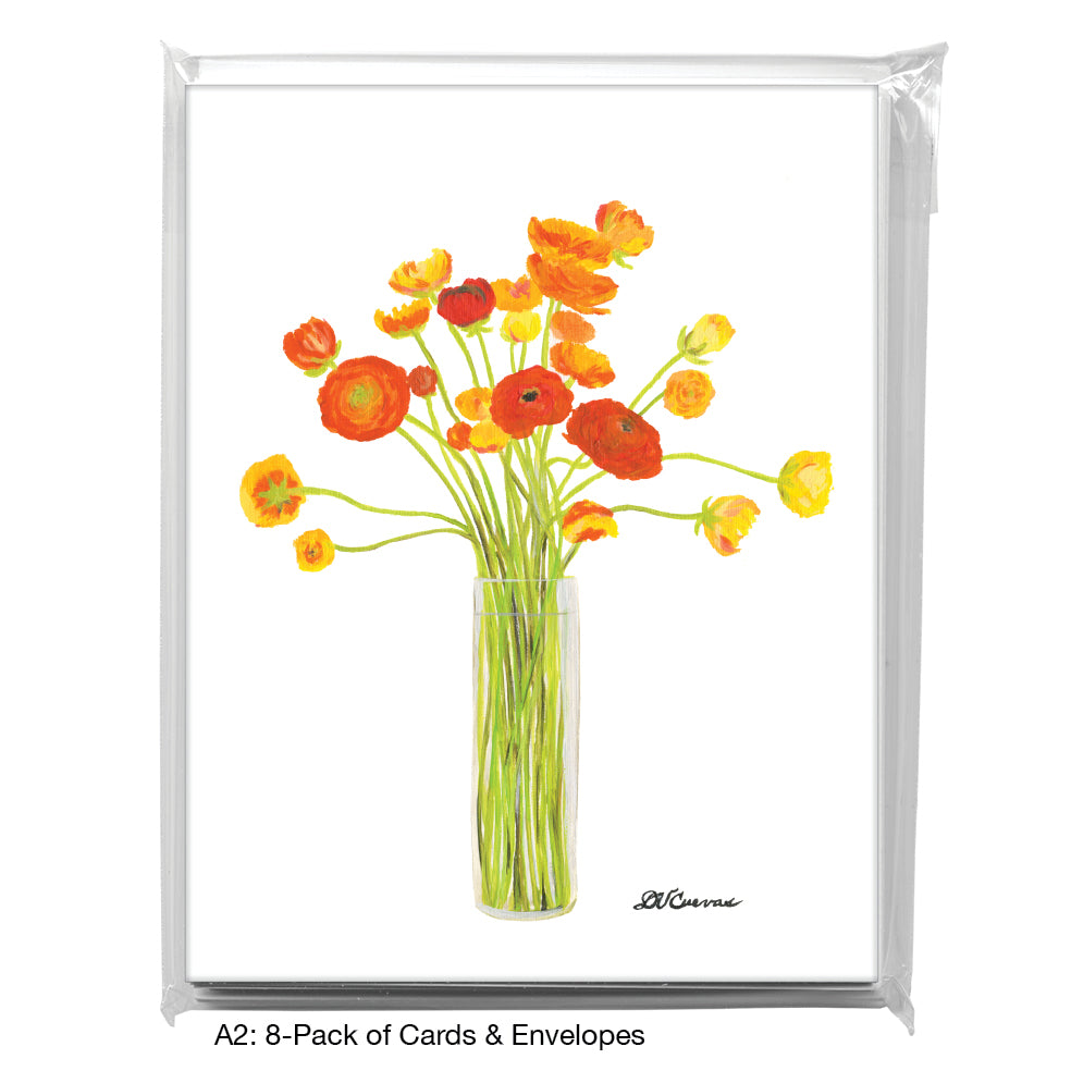 Ranunculus In Vase, Greeting Card (7923)