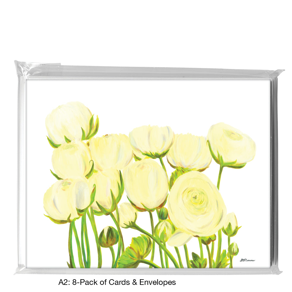 White Ranunculus, Greeting Card (7933)