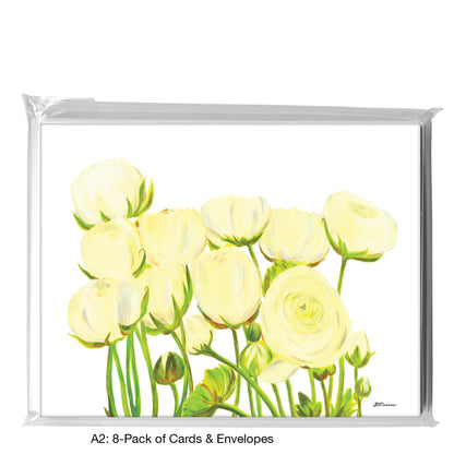 White Ranunculus, Greeting Card (7933)