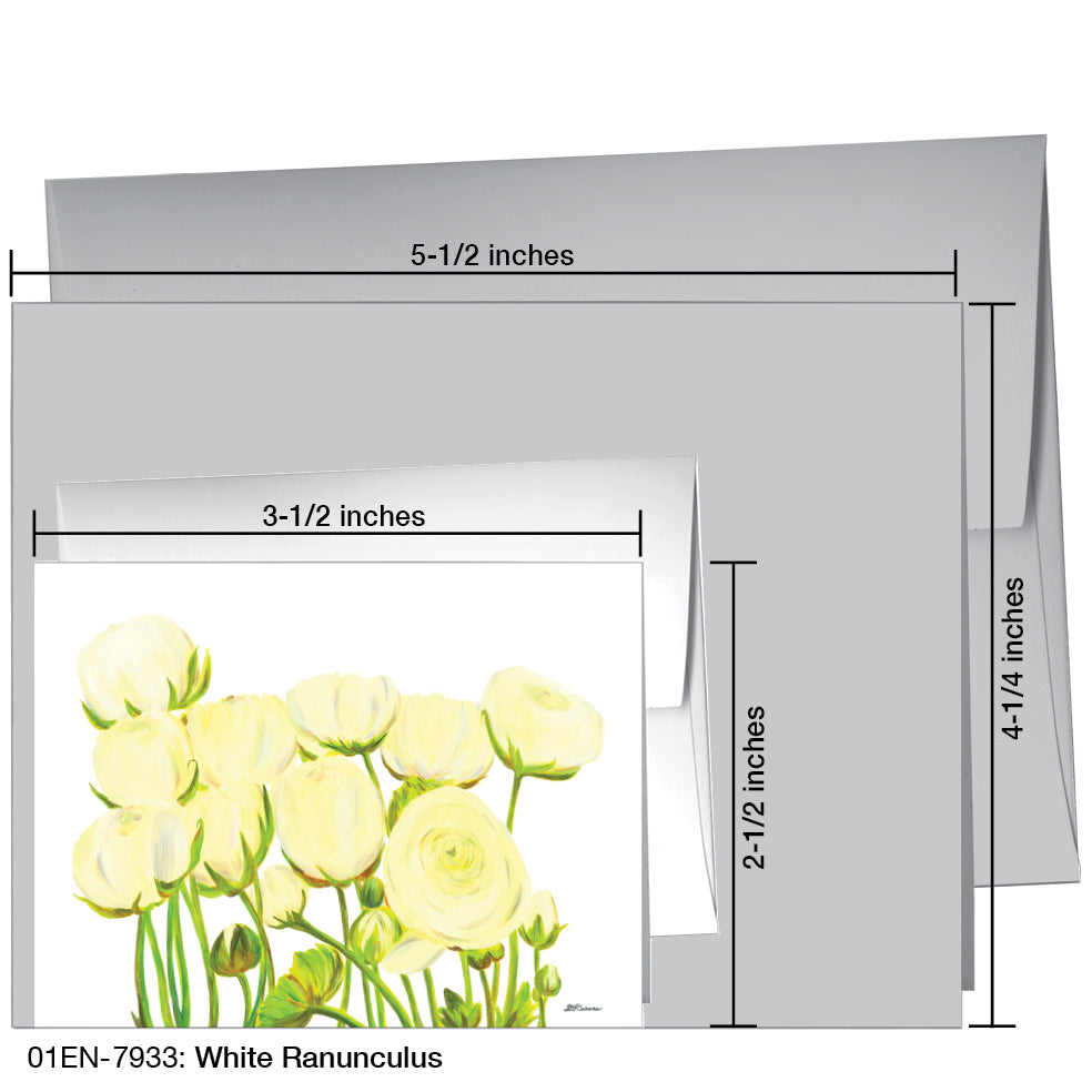 White Ranunculus, Greeting Card (7933)