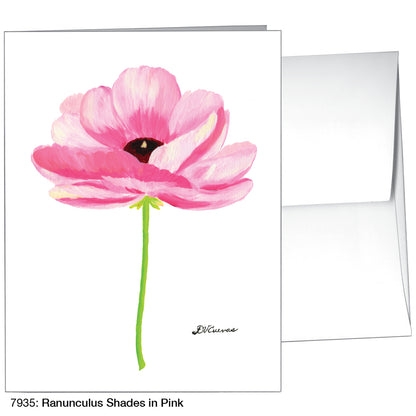 Ranunculus Shades In Pink, Greeting Card (7935)