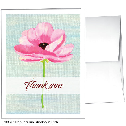 Ranunculus Shades In Pink, Greeting Card (7935G)