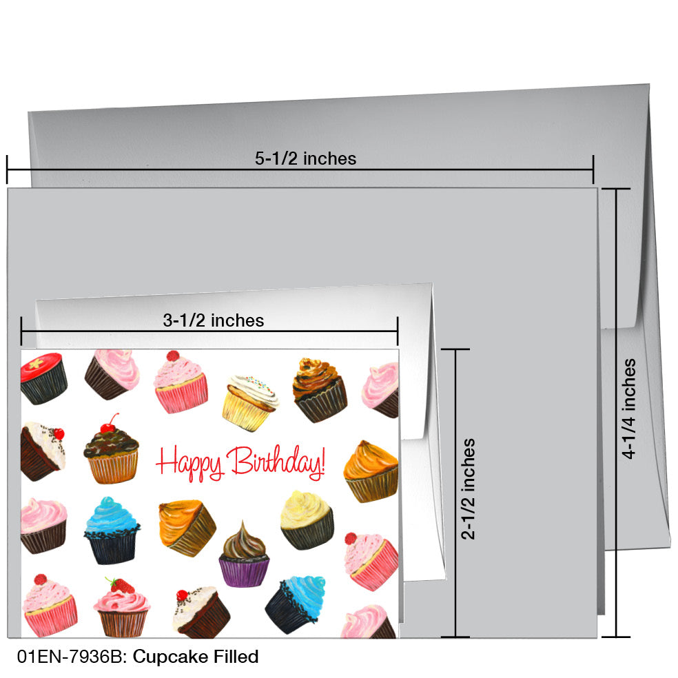 Cupcake Filled, Greeting Card (7936B)