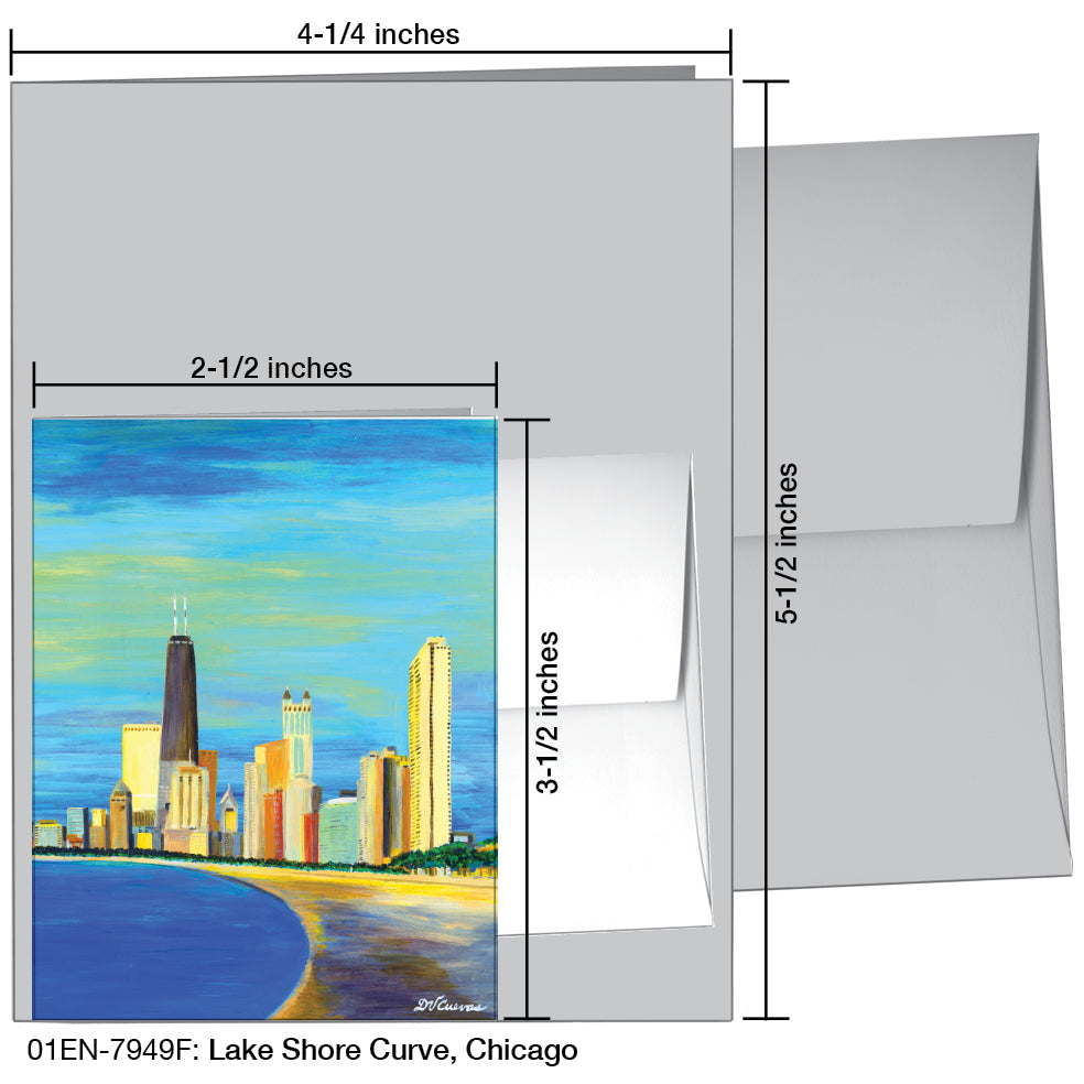 Lake Shore Curve, Chicago, Greeting Card (7949F)