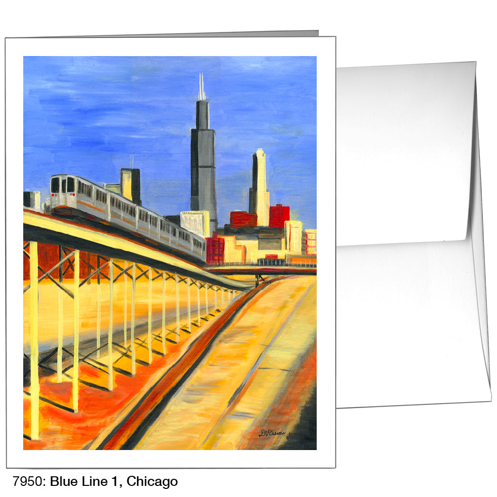 Blue Line 1, Chicago, Greeting Card (7950)