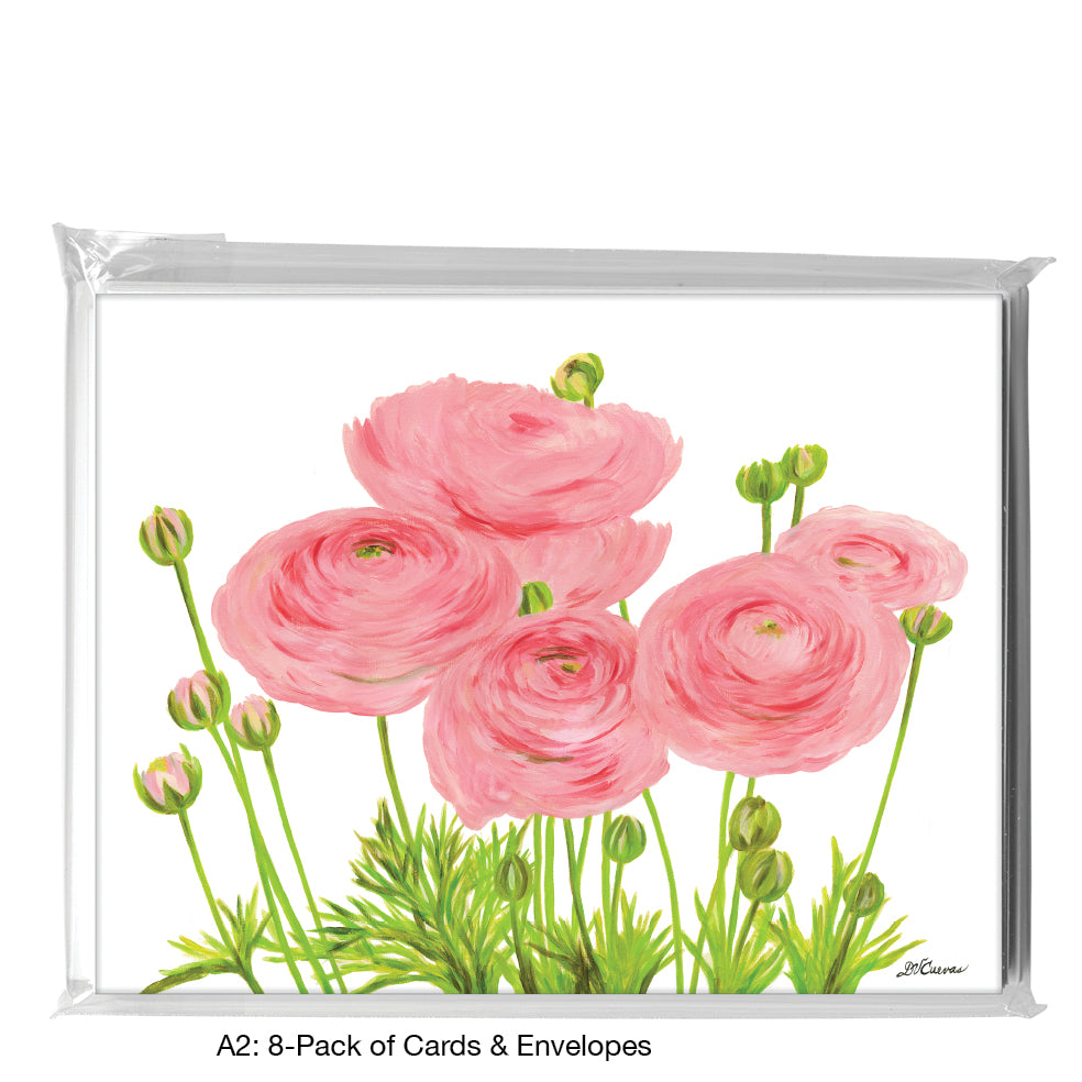 Pink Ranunculus, Greeting Card (7972)