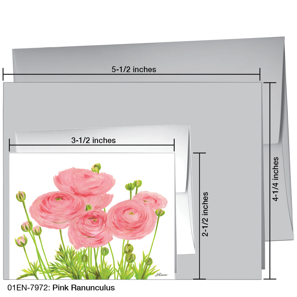 Pink Ranunculus, Greeting Card (7972)