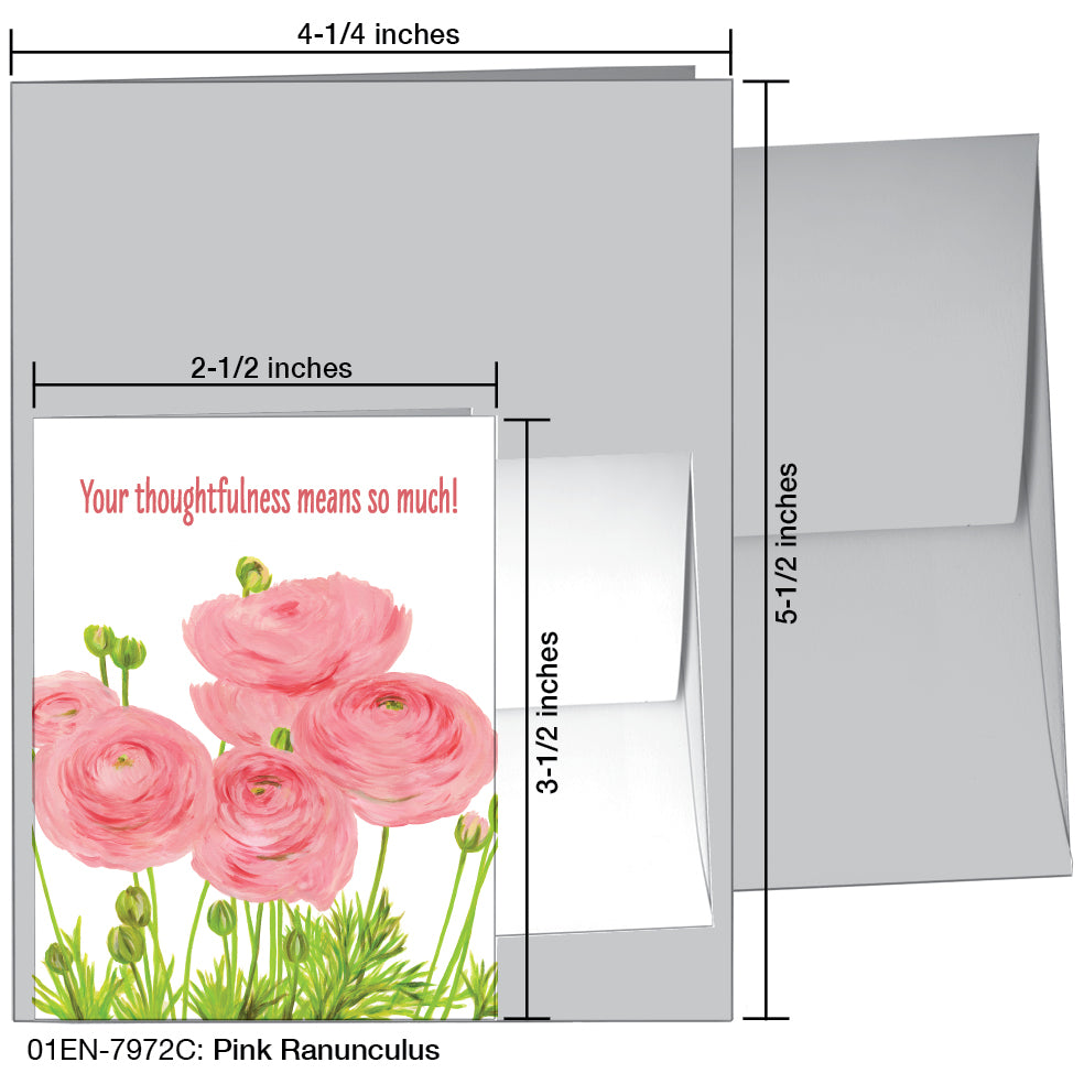 Pink Ranunculus, Greeting Card (7972C)