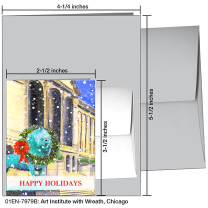 Art Institute With Wreath, Chicago, Greeting Card (7979B)