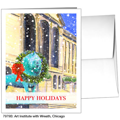 Art Institute With Wreath, Chicago, Greeting Card (7979B)