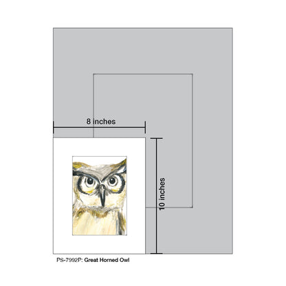 Great Horned Owl, Print (#7992P)