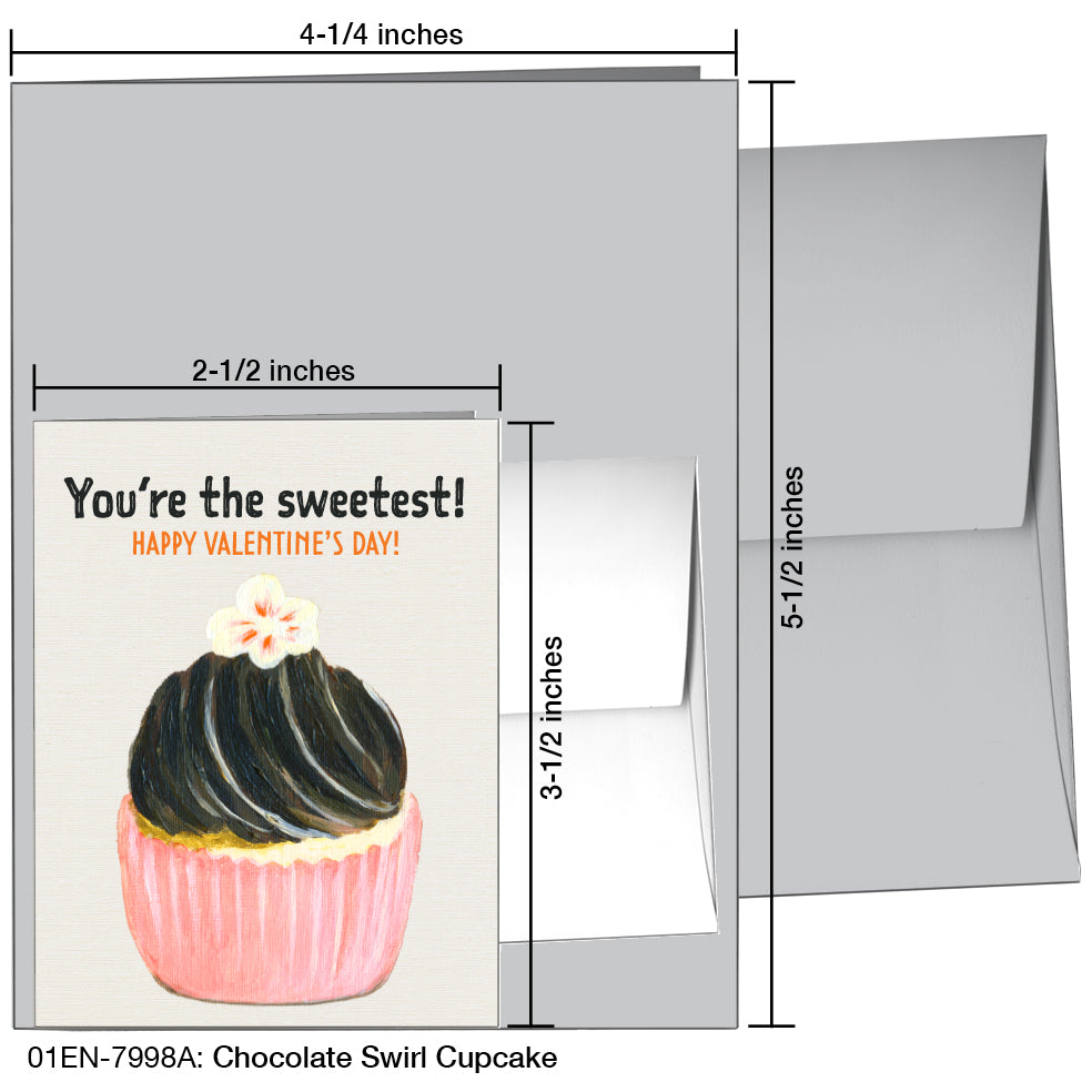 Chocolate Swirl Cupcake, Greeting Card (7998A)