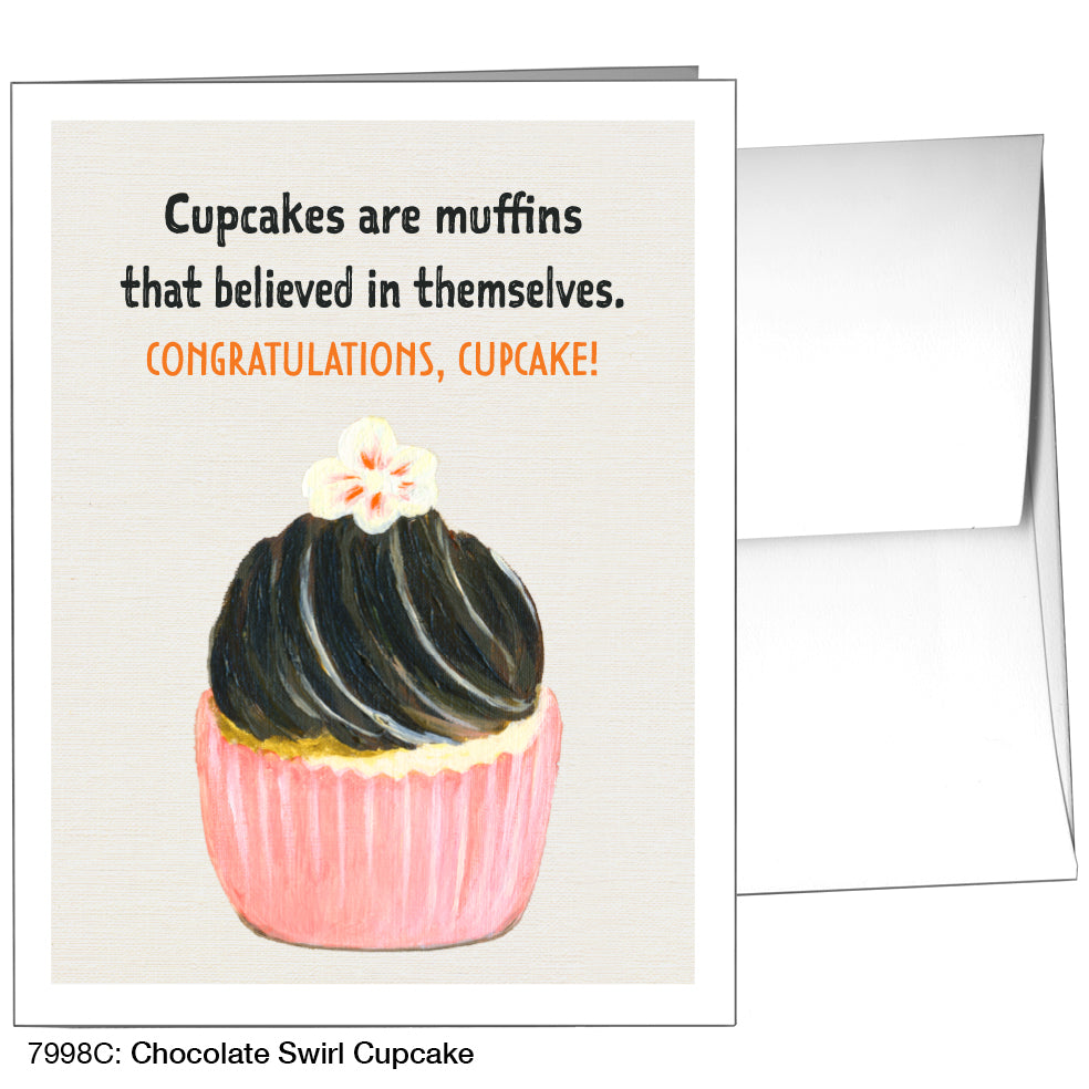 Chocolate Swirl Cupcake, Greeting Card (7998C)