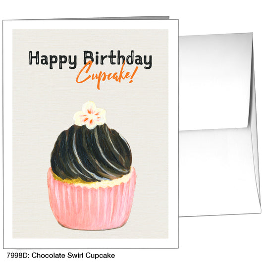 Chocolate Swirl Cupcake, Greeting Card (7998D)