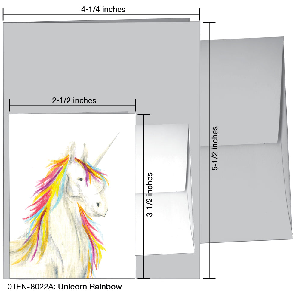 Unicorn Rainbow, Greeting Card (8022A)