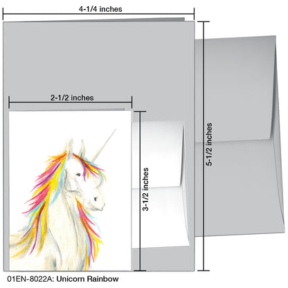 Unicorn Rainbow, Greeting Card (8022A)