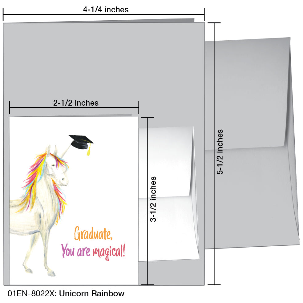 Unicorn Rainbow, Greeting Card (8022X)