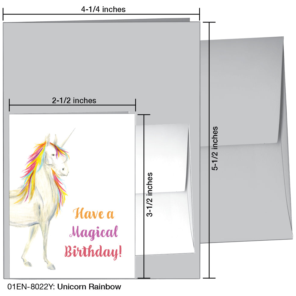 Unicorn Rainbow, Greeting Card (8022Y)