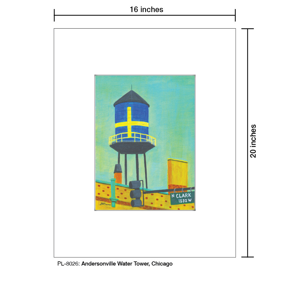 Andersonville Water Tower, Chicago, Print (#8026)