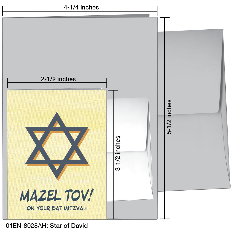 Star Of David, Greeting Card (8028AH)