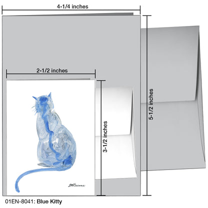 Blue Kitty, Greeting Card (8041)