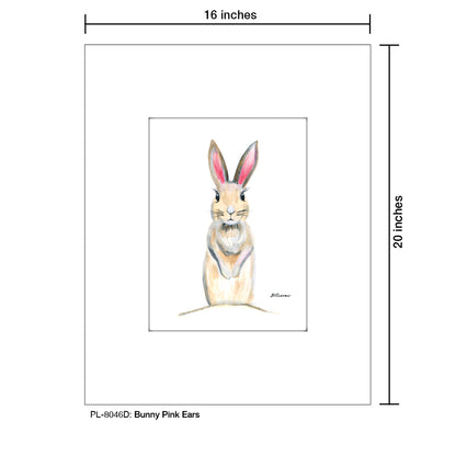 Bunny Pink Ears, Print (#8046D)