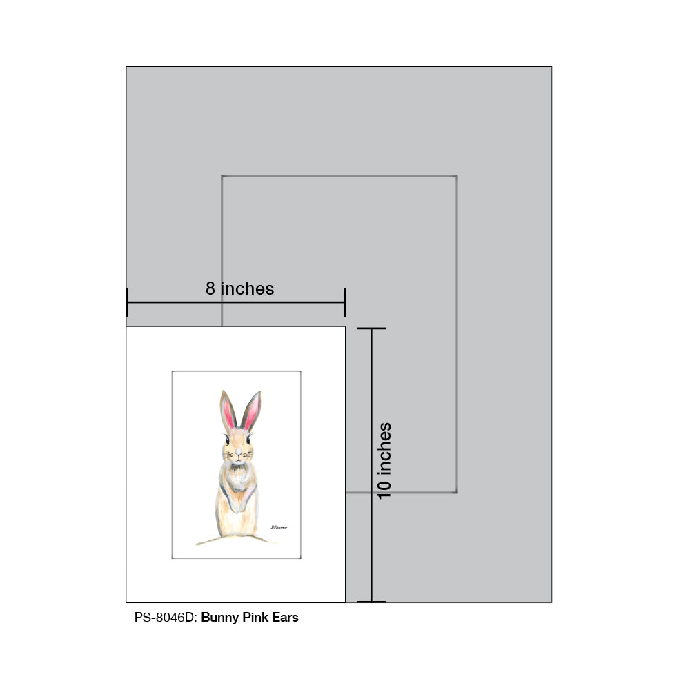 Bunny Pink Ears, Print (#8046D)