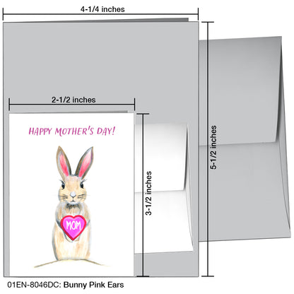 Bunny Pink Ears, Greeting Card (8046DC)