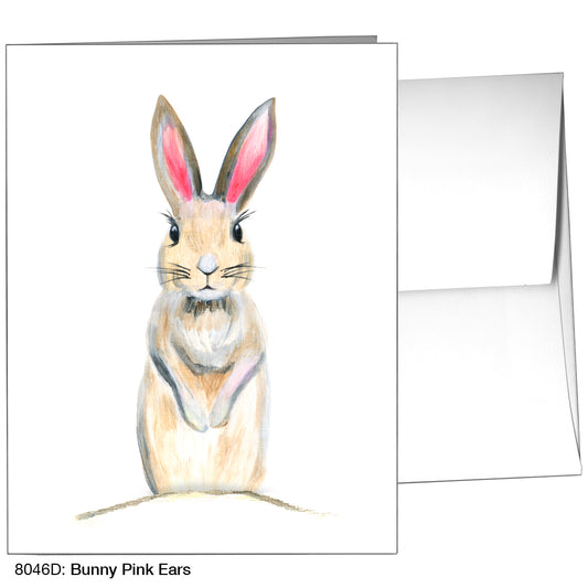 Bunny Pink Ears, Greeting Card (8046D)