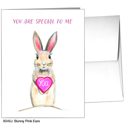 Bunny Pink Ears, Greeting Card (8046J)