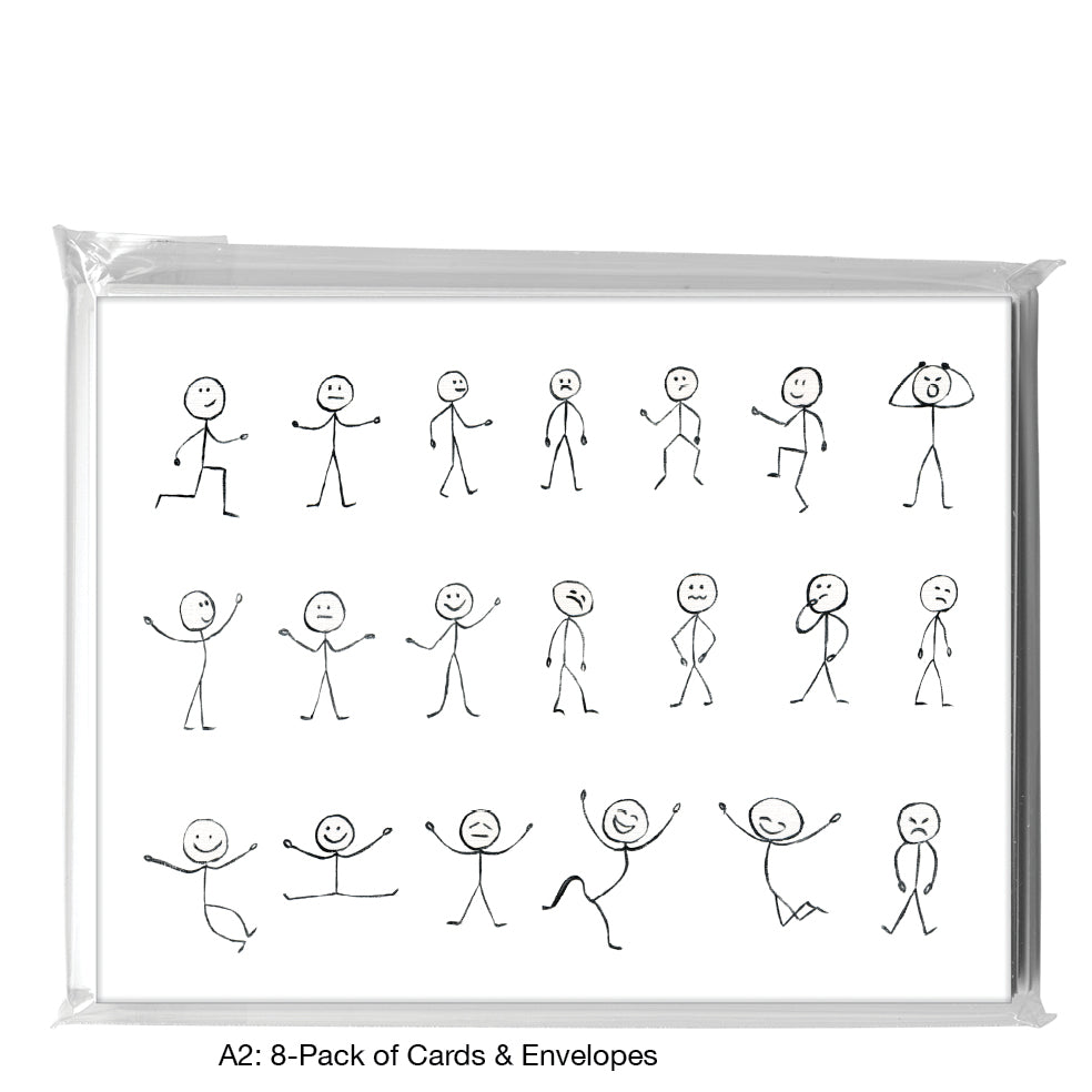 Stick Figures, Greeting Card (8047)