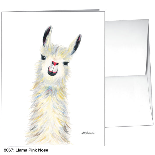 Llama Pink Nose, Greeting Card (8067)