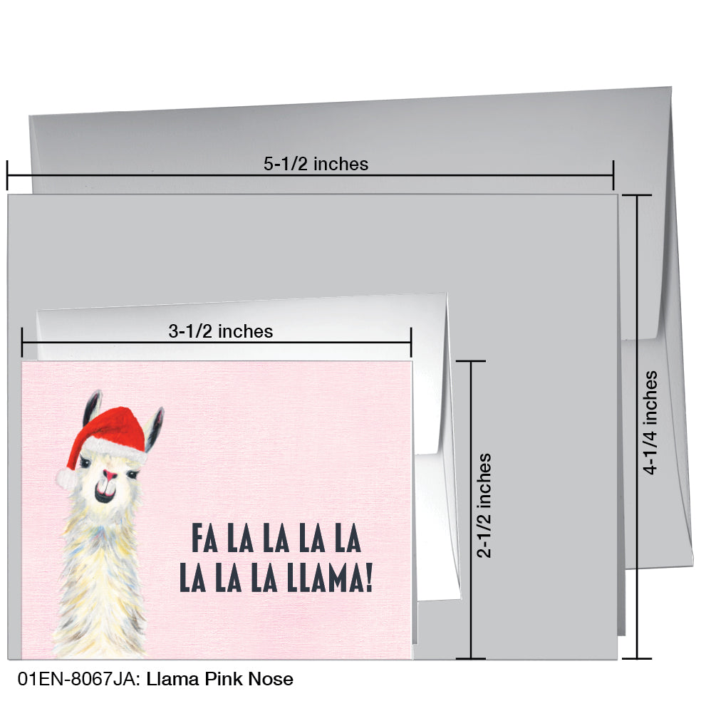 Llama Pink Nose, Greeting Card (8067JA)