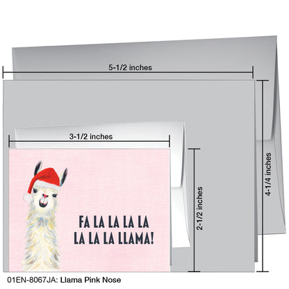 Llama Pink Nose, Greeting Card (8067JA)