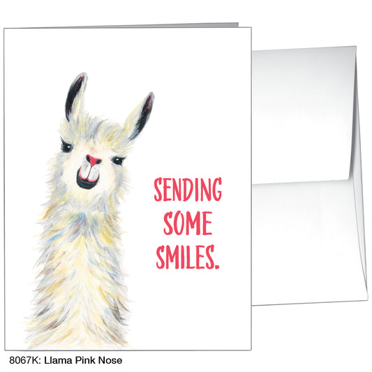 Llama Pink Nose, Greeting Card (8067K)