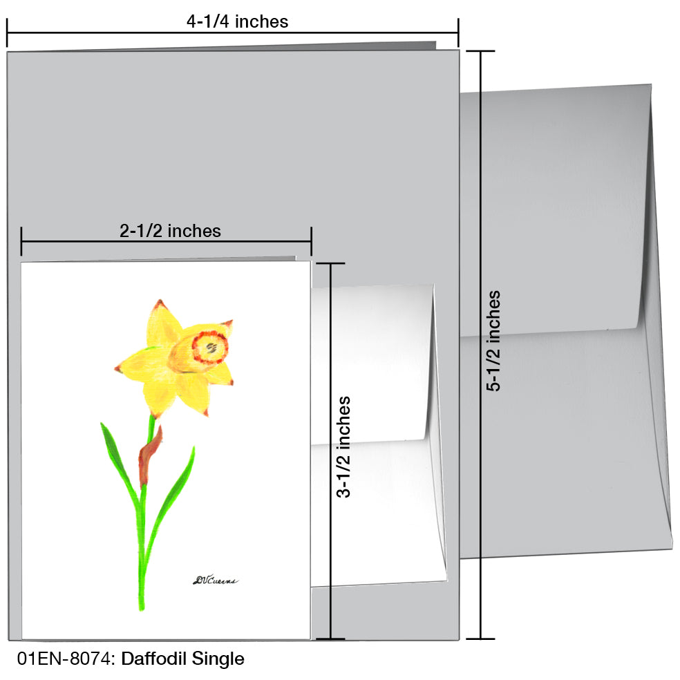 Daffodil Single, Greeting Card (8074)