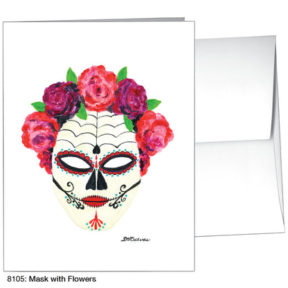 Mask With Flowers, Greeting Card (8105)