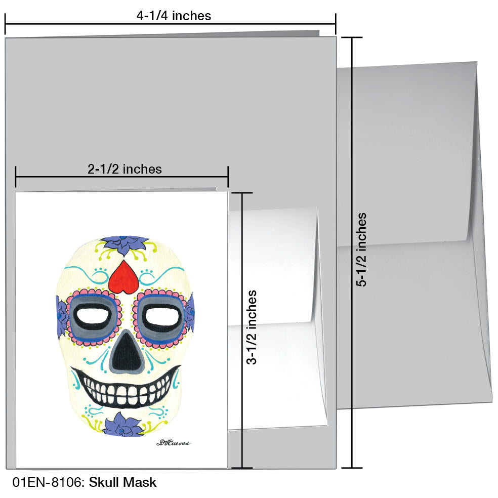 Skull Mask, Greeting Card (8106)