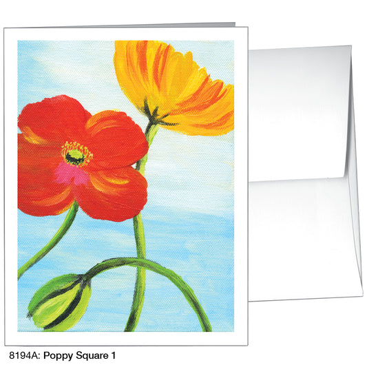 Poppy Square 1, Greeting Card (8194A)