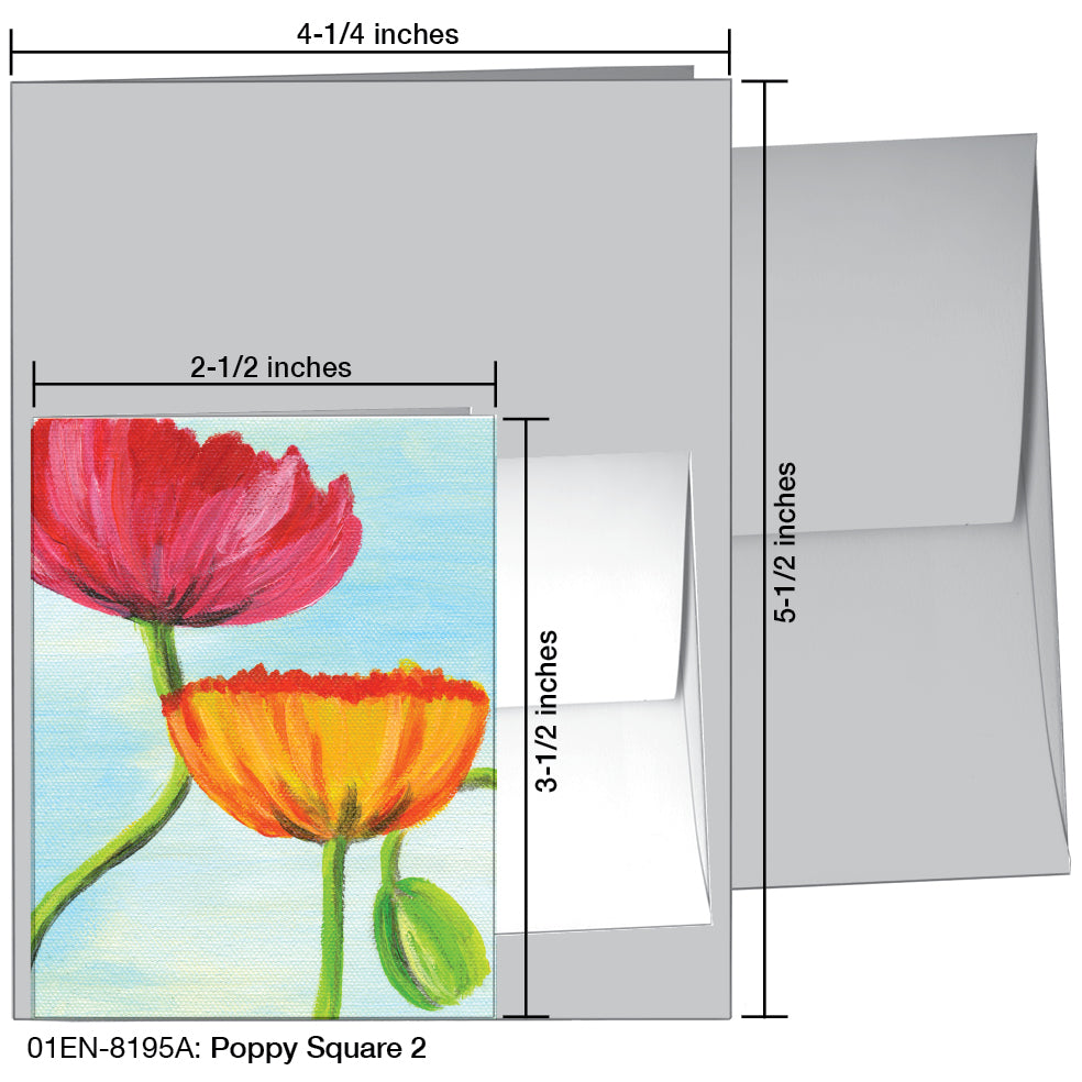 Poppy Square 2, Greeting Card (8195A)