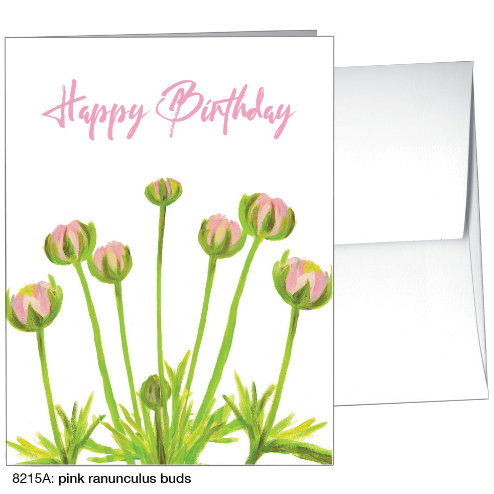 Pink Ranunculus Buds, Greeting Card (8215A)