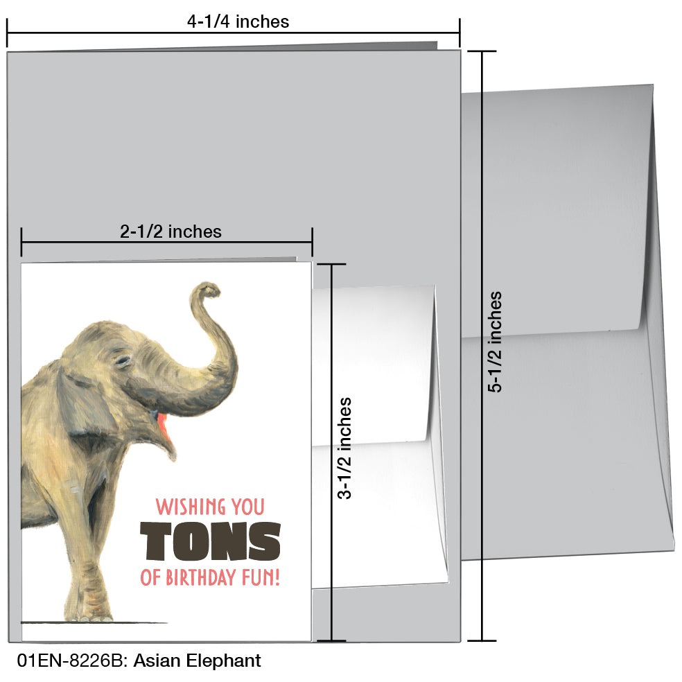 Asian Elephant, Greeting Card (8226B)