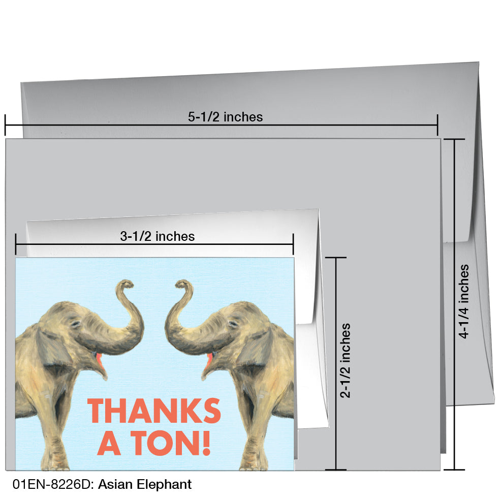 Asian Elephant, Greeting Card (8226D)