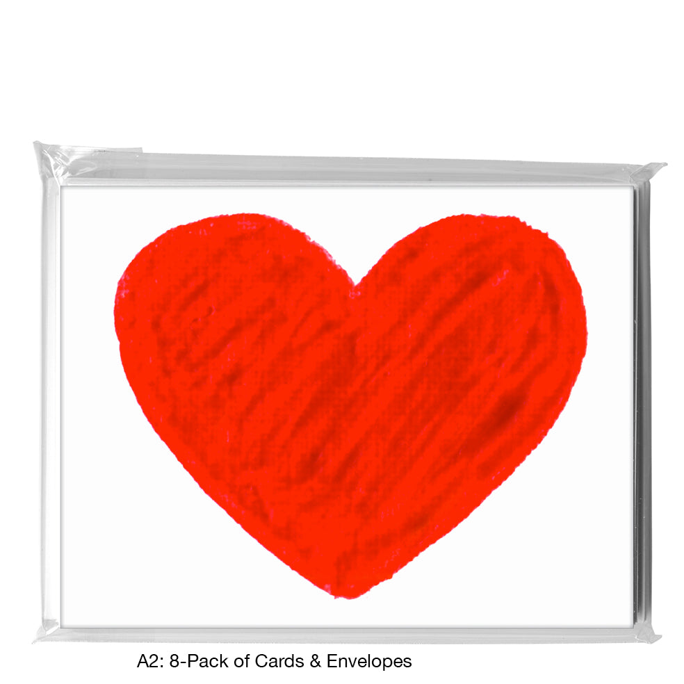 Heart Red Red, Greeting Card (8233C)