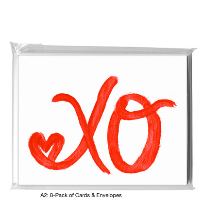 Heart XO Curly, Greeting Card (8236)