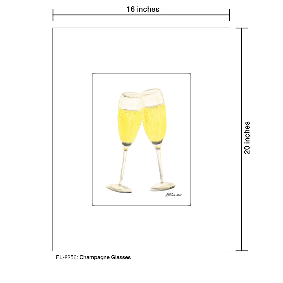 Champagne Glasses, Print (#8256)